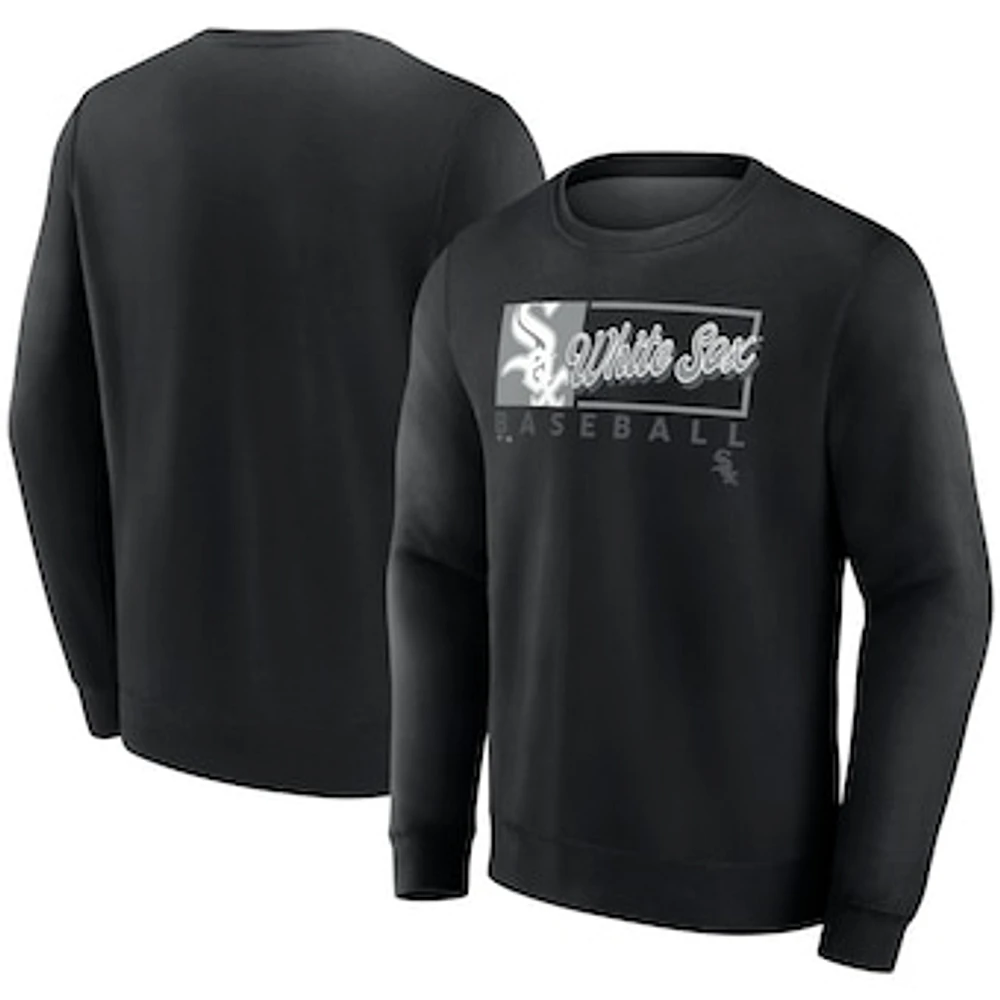 Men's Fanatics Black Chicago White Sox Focus Fleece Pullover Sweatshirt