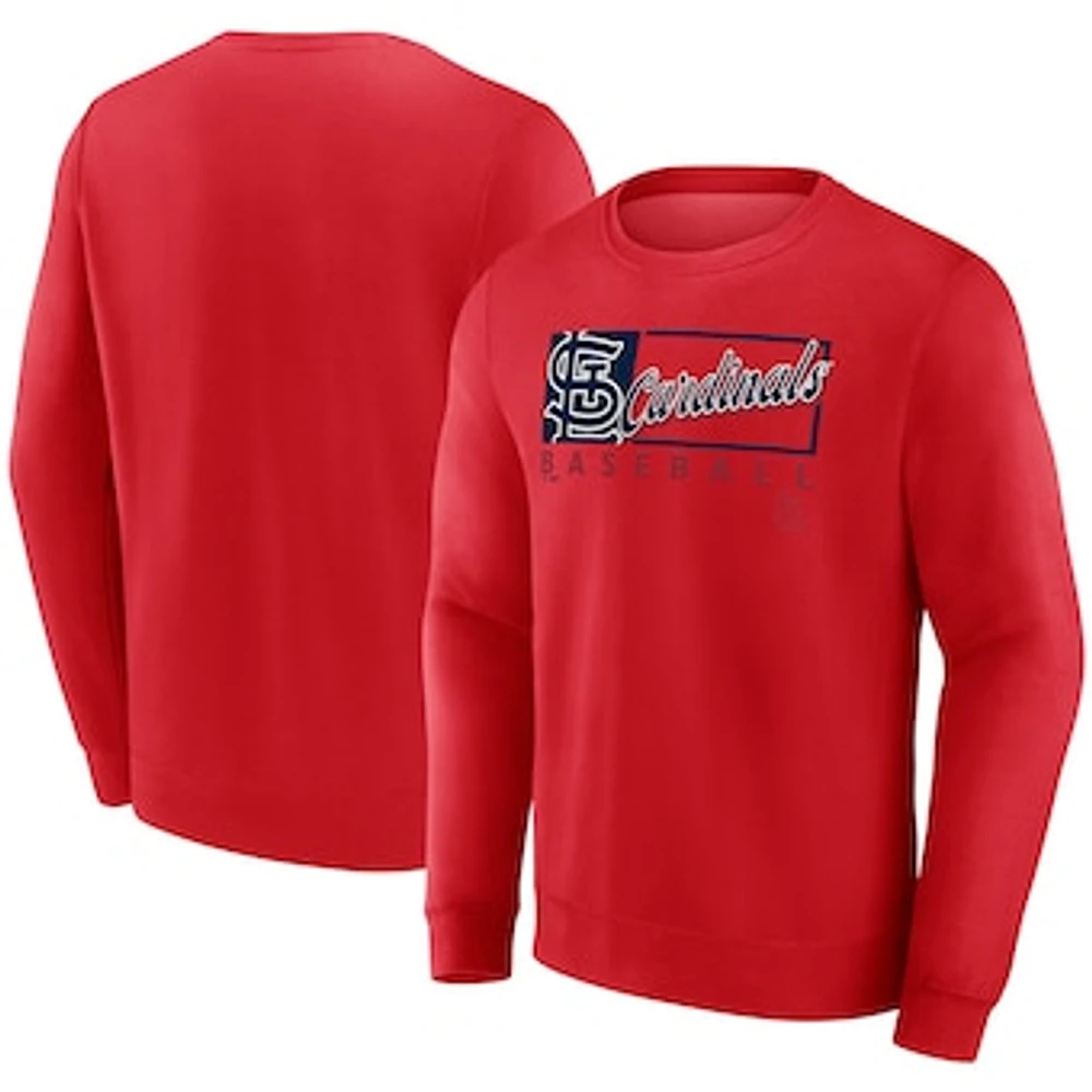 Men's Fanatics Red St. Louis Cardinals Focus Fleece Pullover Sweatshirt