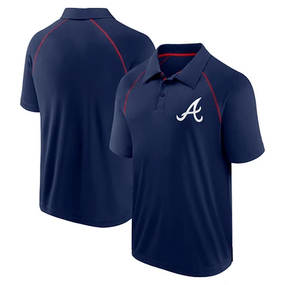 Men's Fanatics Navy Atlanta Braves Strong Alone Raglan Polo