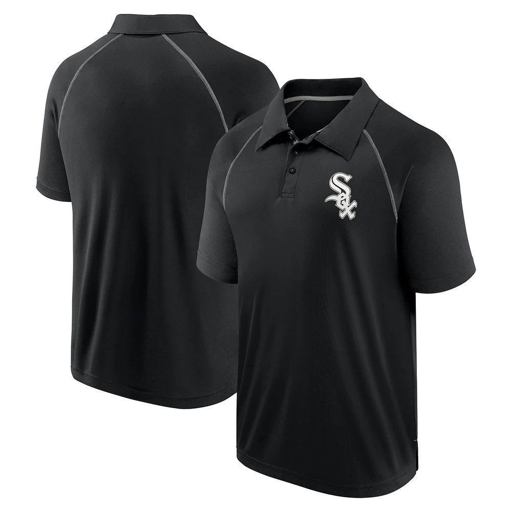 Men's Fanatics Black Chicago White Sox Strong Alone Raglan Polo