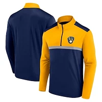 Men's Fanatics Navy Milwaukee Brewers Unstoppable Quarter-Zip Top