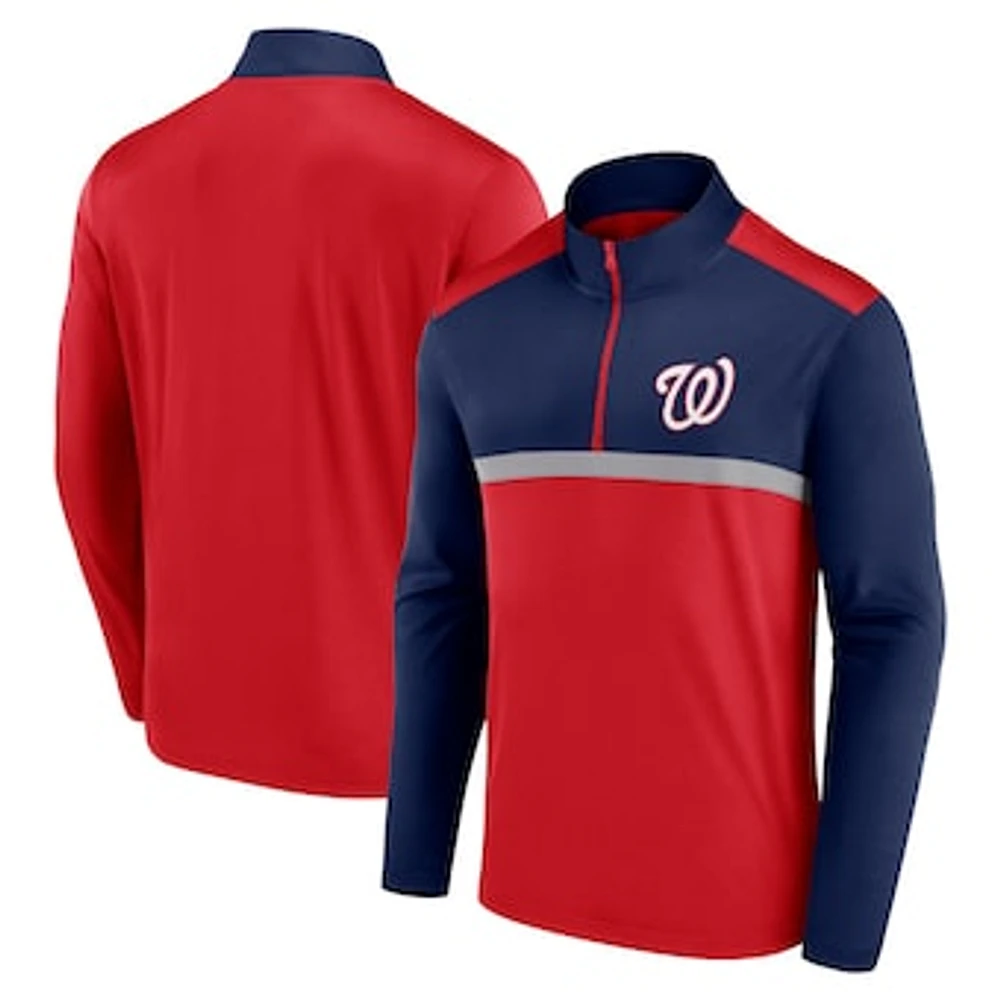 Men's Fanatics Red Washington Nationals Unstoppable Quarter-Zip Top