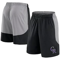 Men's Fanatics Black/Gray Colorado Rockies Go Hard Shorts