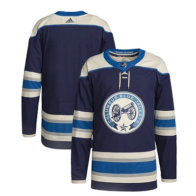 Men's adidas  Navy Columbus Blue Jackets Alternate Primegreen Authentic Jersey