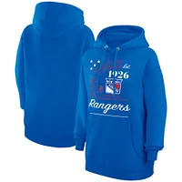 Men's Starter  Blue New York Rangers Arch City Team Graphic Fleece Pullover Hoodie