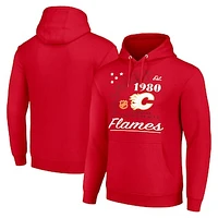 Men's Starter  Red Calgary Flames Arch City Team Graphic Fleece Pullover Hoodie