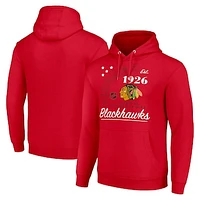 Men's Starter  Red Chicago Blackhawks Arch City Team Graphic Fleece Pullover Hoodie