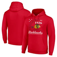 Men's Starter  Red Chicago Blackhawks Arch City Team Graphic Fleece Pullover Hoodie