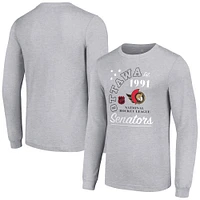 Men's Starter  Heather Gray Ottawa Senators Arch City Theme Graphic Long Sleeve T-Shirt