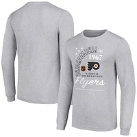 Men's Starter  Heather Gray Philadelphia Flyers Arch City Theme Graphic Long Sleeve T-Shirt