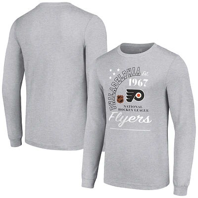 Men's Starter  Heather Gray Philadelphia Flyers Arch City Theme Graphic Long Sleeve T-Shirt
