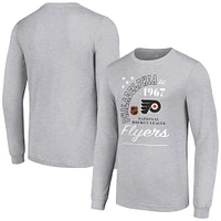 Men's Starter  Heather Gray Philadelphia Flyers Arch City Theme Graphic Long Sleeve T-Shirt