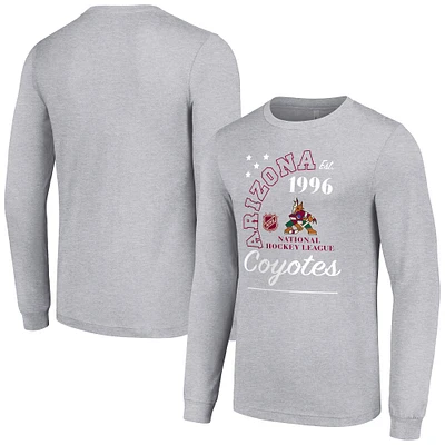 Men's Starter  Heather Gray Arizona Coyotes Arch City Theme Graphic Long Sleeve T-Shirt