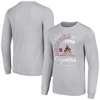 Men's Starter  Heather Gray Arizona Coyotes Arch City Theme Graphic Long Sleeve T-Shirt