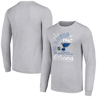 Men's Starter  Heather Gray St. Louis Blues Arch City Theme Graphic Long Sleeve T-Shirt