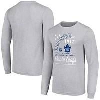 Men's Starter  Heather Gray Toronto Maple Leafs Arch City Theme Graphic Long Sleeve T-Shirt