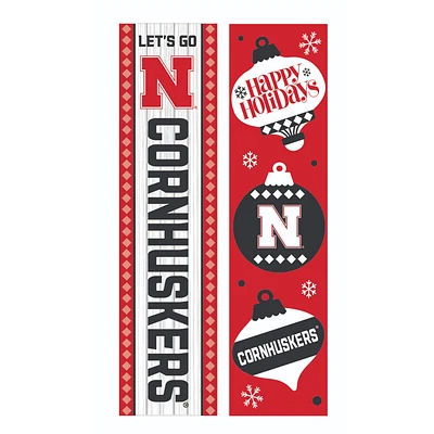 Nebraska Huskers 47" Double Sided Christmas Leaner Fan Sign