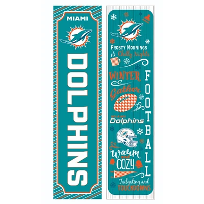 Miami Dolphins 47" Double Sided Winter Leaner Fan Sign