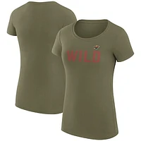 Women's G-III 4Her by Carl Banks Green Minnesota Wild Dot Print Team Fitted T-Shirt