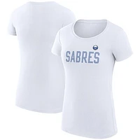 Women's G-III 4Her by Carl Banks  White Buffalo Sabres Dot Print Team Fitted T-Shirt