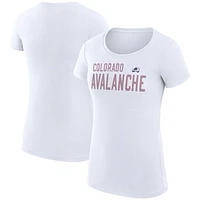 Women's G-III 4Her by Carl Banks  White Colorado Avalanche Dot Print Team Fitted T-Shirt