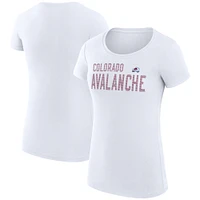 Women's G-III 4Her by Carl Banks  White Colorado Avalanche Dot Print Team Fitted T-Shirt