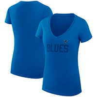 Women's G-III 4Her by Carl Banks  Blue St. Louis Blues Dot Print Team V-Neck Fitted T-Shirt