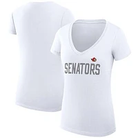 Women's G-III 4Her by Carl Banks Ottawa Senators Dot Print Team V-Neck Fitted T-Shirt