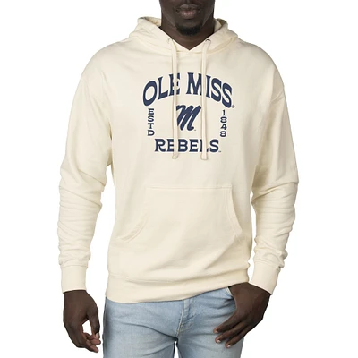 Men's Uscape Apparel Cream Ole Miss Rebels Standard Pullover Hoodie