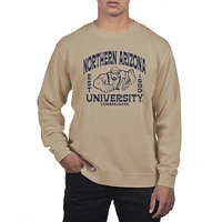 Men's Uscape Apparel Cream Northern Arizona Lumberjacks Pigment Dyed Fleece Crew Neck Sweatshirt