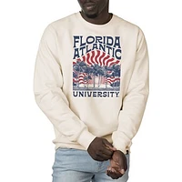 Men's Uscape Apparel Cream Florida Atlantic Owls Premium Heavyweight Crew Neck Sweatshirt