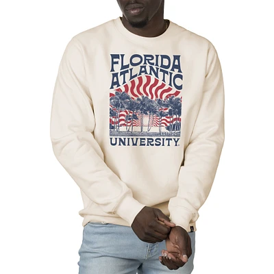 Men's Uscape Apparel Cream Florida Atlantic Owls Premium Heavyweight Crew Neck Sweatshirt