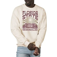 Men's Uscape Apparel Cream Florida State Seminoles Premium Heavyweight Crew Neck Sweatshirt