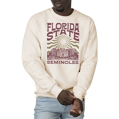 Men's Uscape Apparel Cream Florida State Seminoles Premium Heavyweight Crew Neck Sweatshirt