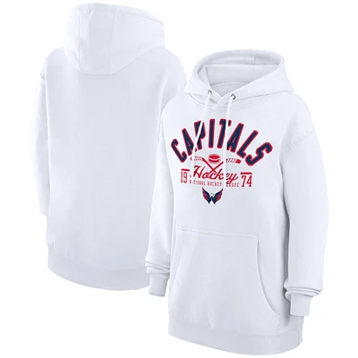 Men's Starter  White Washington Capitals Puck Pullover Hoodie