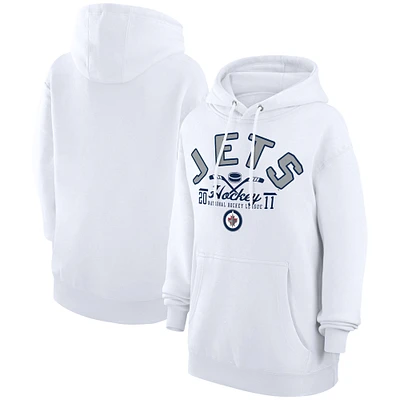 Men's Starter  White Winnipeg Jets Puck Pullover Hoodie
