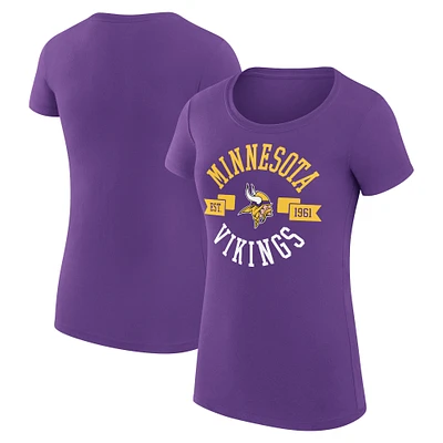 Women's G-III 4Her by Carl Banks Purple Minnesota Vikings City Team Graphic Lightweight Fitted Crewneck T-Shirt