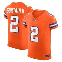 Men's Nike Patrick Surtain II Orange Denver Broncos Alternate Mile High Collection 1977 Throwback Vapor F.U.S.E. Elite Jersey