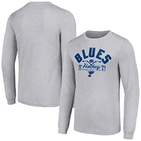 Men's Starter  Heather Gray St. Louis Blues Puck Long Sleeve T-Shirt