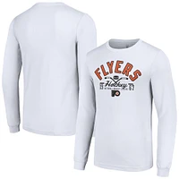 Men's Starter  White Philadelphia Flyers Puck Long Sleeve T-Shirt
