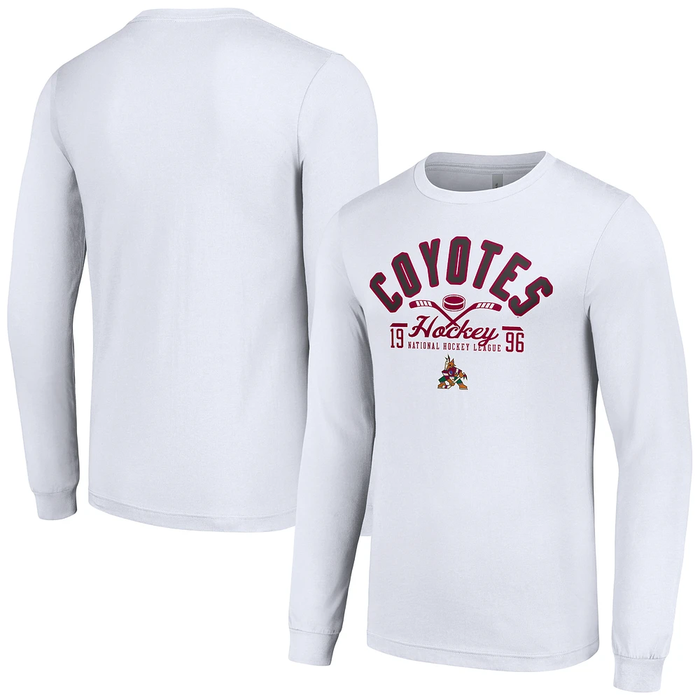 Men's Starter White Arizona Coyotes Puck Long Sleeve T-Shirt