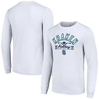 Men's Starter  White Seattle Kraken Puck Long Sleeve T-Shirt