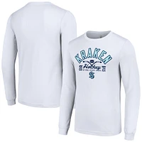 Men's Starter  White Seattle Kraken Puck Long Sleeve T-Shirt