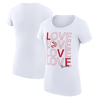 Women's G-III 4Her by Carl Banks White Atlanta Hawks Basketball Love Fitted T-Shirt