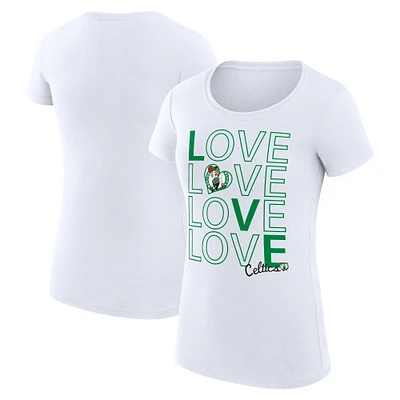 Women's G-III 4Her by Carl Banks Boston Celtics Basketball Love Fitted T-Shirt