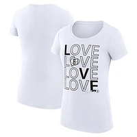 Women's G-III 4Her by Carl Banks White Brooklyn Nets Basketball Love Fitted T-Shirt