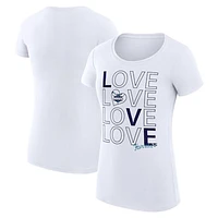 Women's G-III 4Her by Carl Banks White Charlotte Hornets Basketball Love Fitted T-Shirt