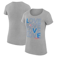 Women's G-III 4Her by Carl Banks Heather Gray Oklahoma City Thunder Basketball Love Fitted T-Shirt