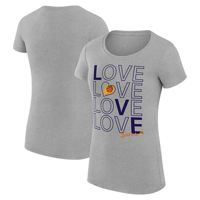 Women's G-III 4Her by Carl Banks Heather Gray Phoenix Suns Basketball Love Fitted T-Shirt