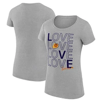 Women's G-III 4Her by Carl Banks Heather Gray Phoenix Suns Basketball Love Fitted T-Shirt